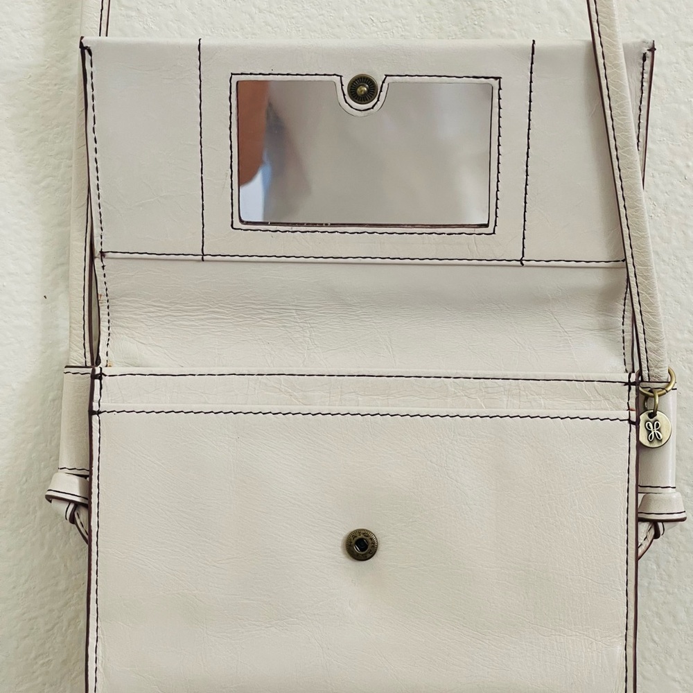 Hobo International Leather Cream Color Crossbody Envelope Style
